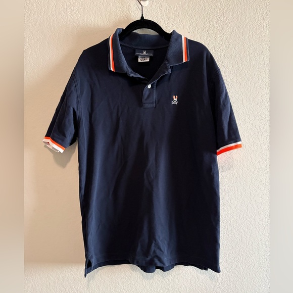 Psycho Bunny Other - Psycho Bunny Navy Polo with Orange & White Trim